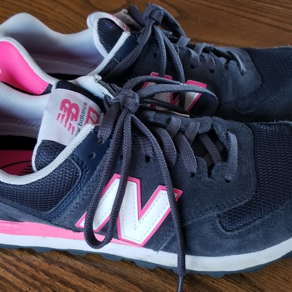 new balance 574 navy pink